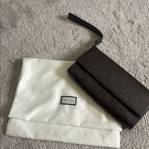 Authentic Dark Brown Gucci Clutch